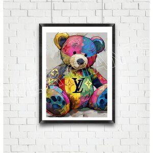 LOUIS VUITTON TEDDY BEAR 11X17 PRINT WALL DECOR WALL ART BY DENARDAI